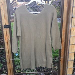 Chaval Classics light olive green ribbed style sweater size L
